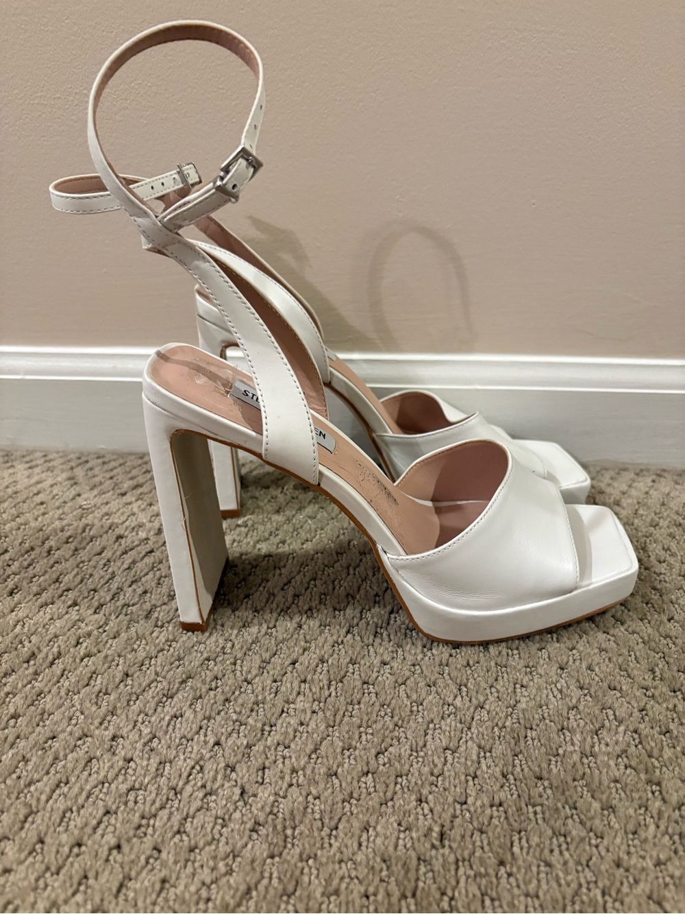 Steve Madden platform block-heel sandals.